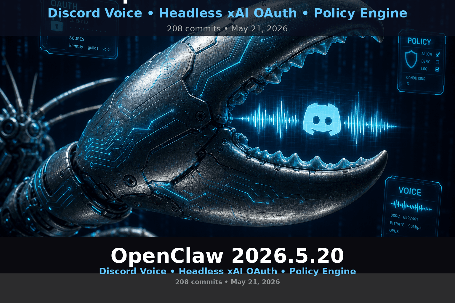 OpenClaw 2026.5.20 Ships Discord Voice Follow-Mode, Headless xAI OAuth, and a Security-First Policy Engine