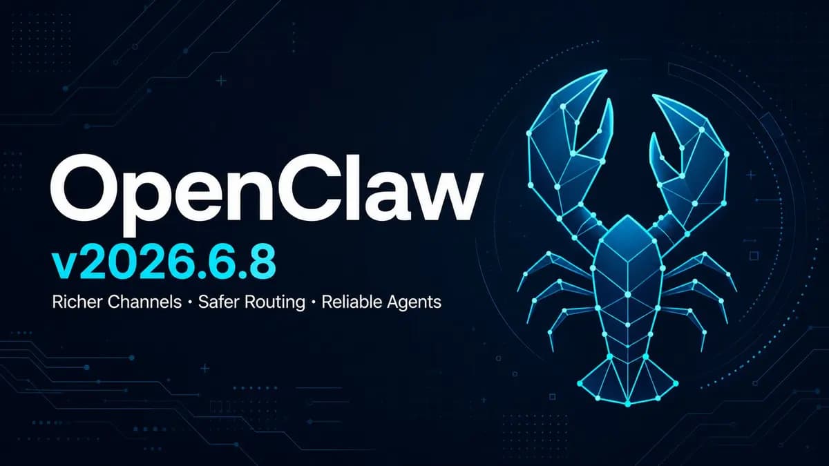 OpenClaw v2026.6.8 release hero banner