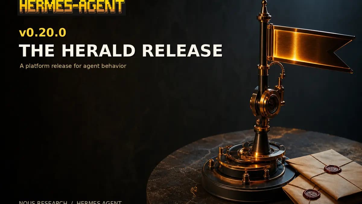 Hermes Agent v0.20.0 Herald release hero