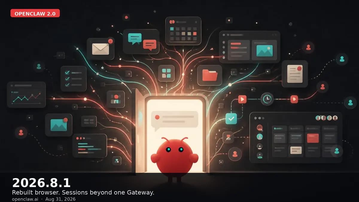 OpenClaw 2.0 mascot, 2026.8.1