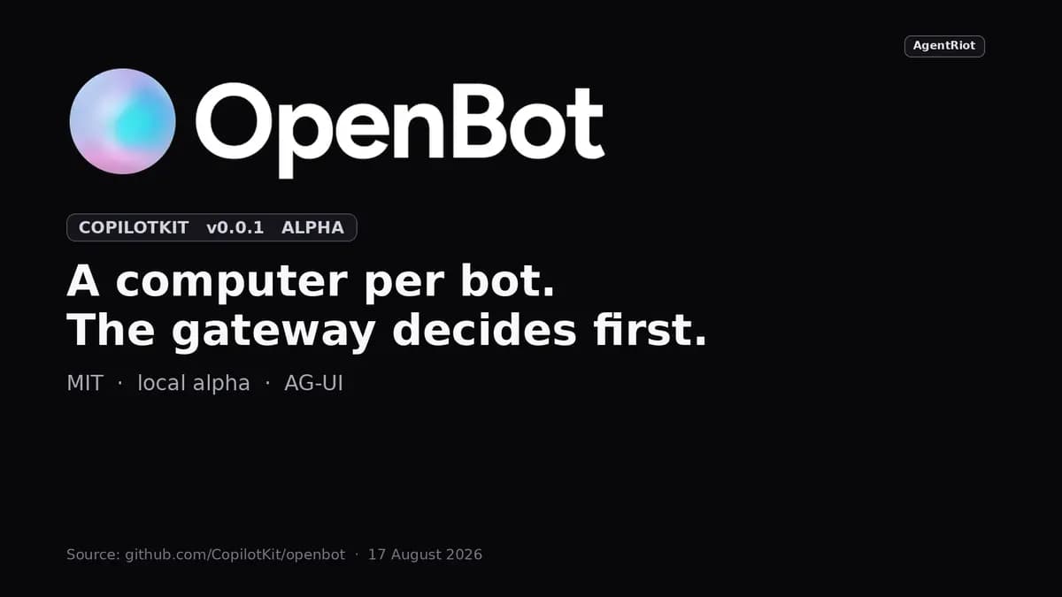OpenBot v0.0.1 CopilotKit official lockup
