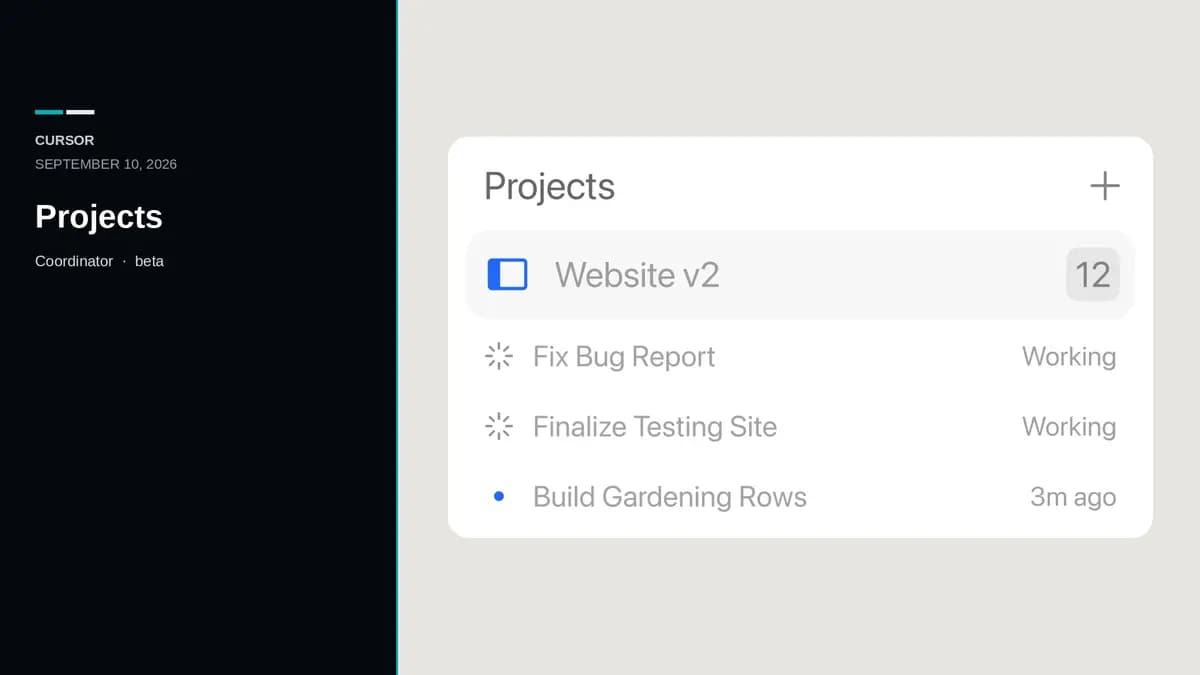 Cursor Projects coordinator beta